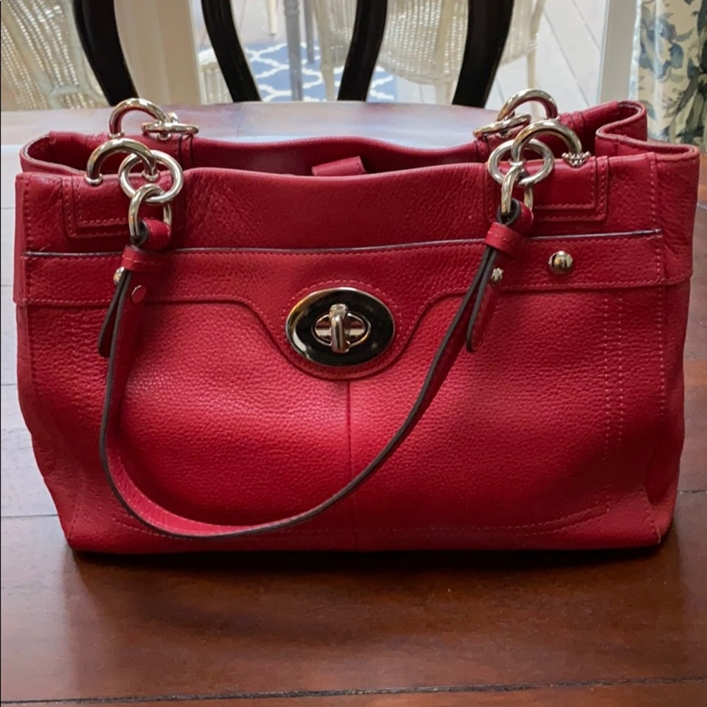 Coach purse. Red Leather